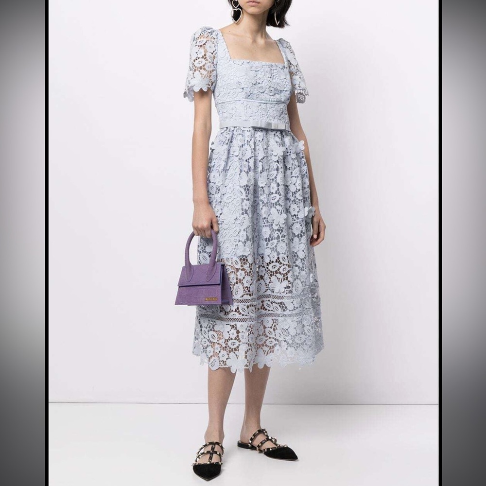 Self portrait guipure lace midi dress
